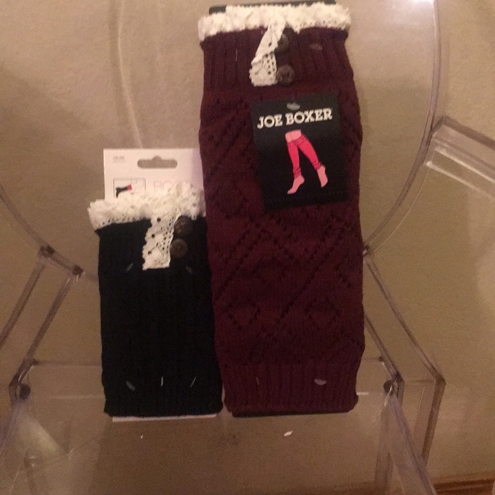 Boot cuff bundle maroon and black